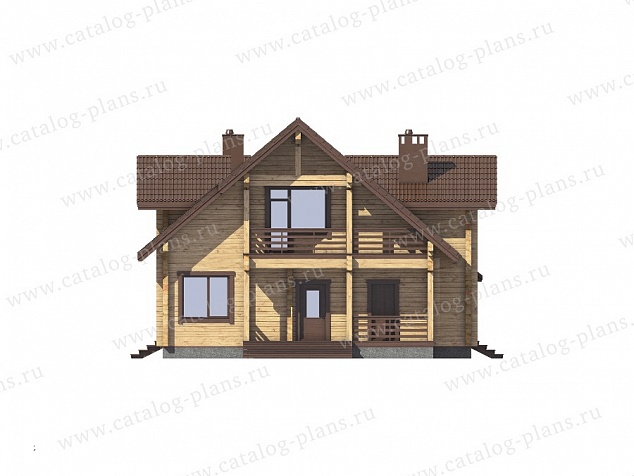 1391 - Двухэтажный дом из клееного бруса с классическим внешним видом