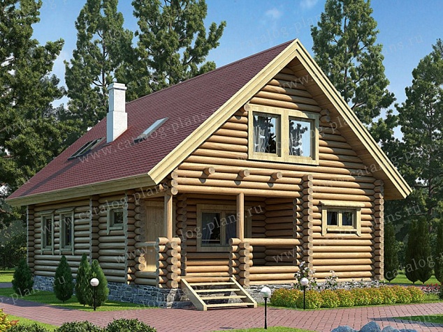1018 - Небольшой дом из двойного бруса в классическом стиле
