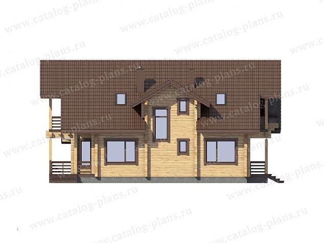 1391 - Двухэтажный дом из клееного бруса с классическим внешним видом