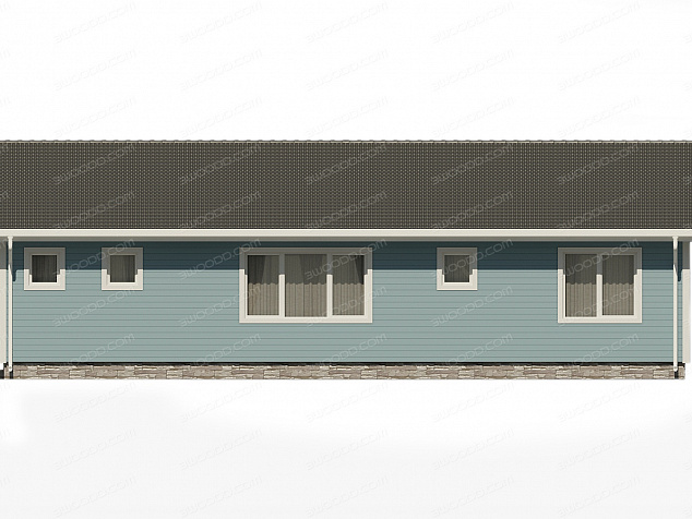 7032 - Одноэтажный каркасный дом с сауной и террасой