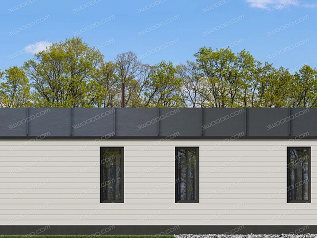 7026 - Небольшой одноэтажный каркасный дом "барнхаус" с панорамными окнами