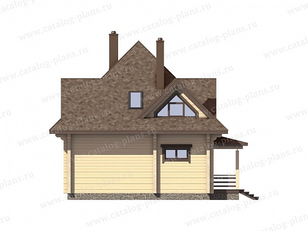 1372 - Небольшой дом с оригинальным внешним видом из двойного бруса