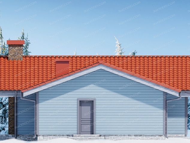 7332 - Одноэтажный каркасный дом по финской технологии