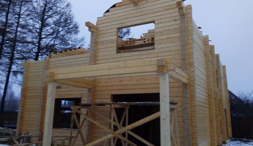 Строительство дома из двойного бруса по технологии 3WOODD с утеплением эковатой