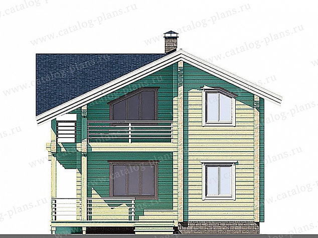 1310 - Небольшой стильный дом из двойного бруса 3WOODD