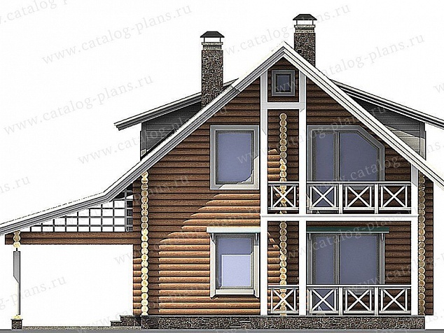 1190 - Загородный дом из двойного бруса 3WOODD с классическим внешним видом