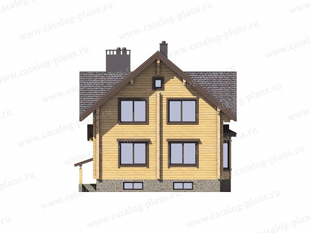 1371 - Трехэтажный дом из клееного бруса с цокольным этажом