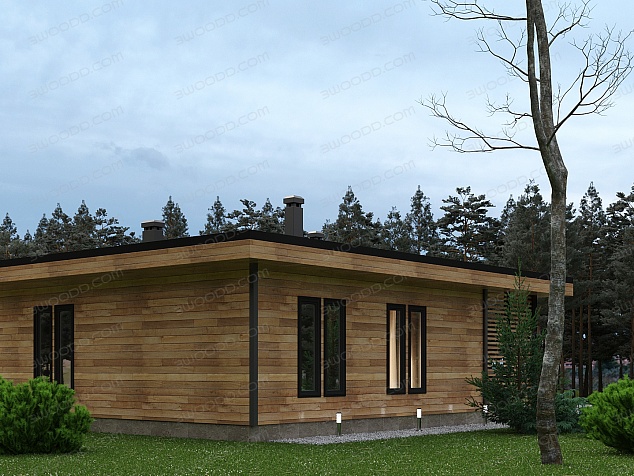 3051 - модульный дом с плоской крышей с двумя спальнями
