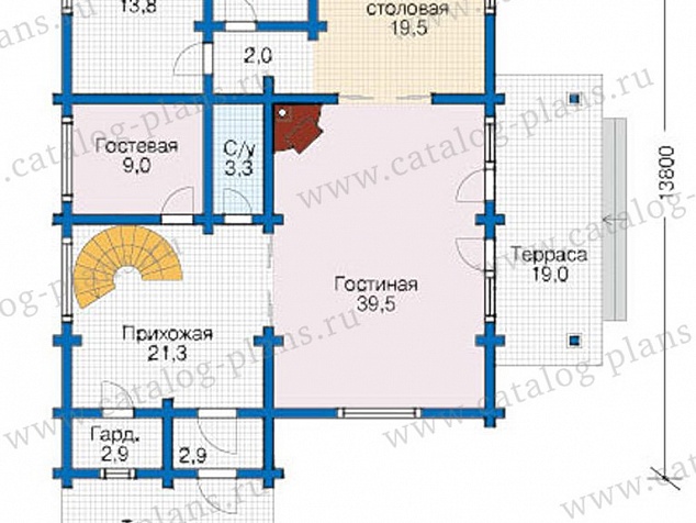 1261 - Трехэтажный комфортабельный дом из клееного бруса с сауной на третьем этаже