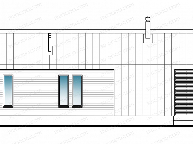 3075 - модульный дом-барнхаус с тремя спальнями и лофтом
