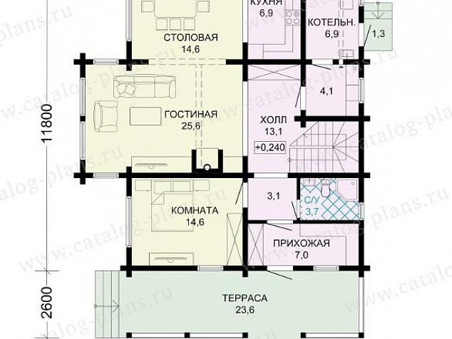 1373-1 - Комфортабельный двухэтажный дом из клееного бруса