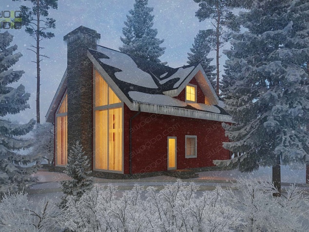 7123 - Финский каркасный дом с большой гостиной