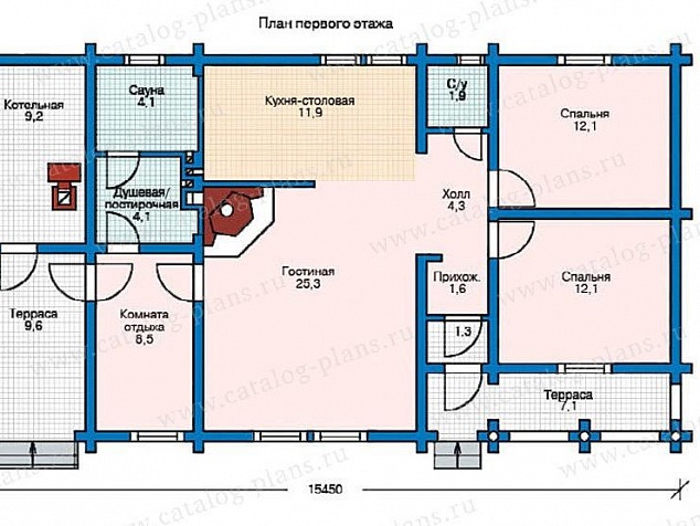 1119 - Компактный одноэтажный дом по технологии финский каркас