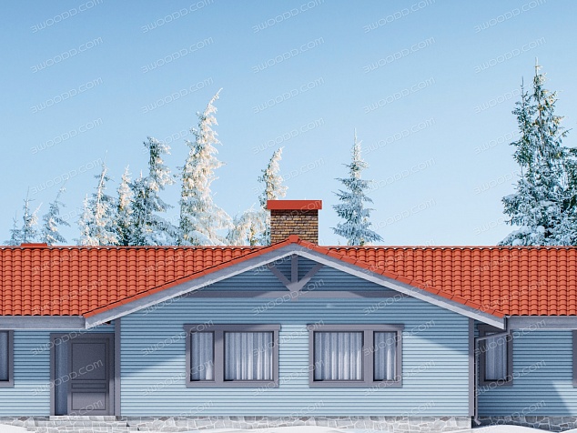 7332 - Одноэтажный каркасный дом по финской технологии