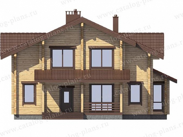 1390 - Комфортабельный двухэтажный дом из клееного бруса с террасами