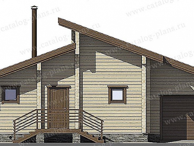 1309 - Финский каркасный дом-баня с оригинальным экстерьером
