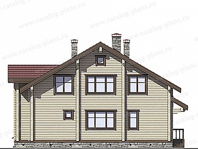 1224 - Двухэтажный дом из клееного бруса для большой семьи