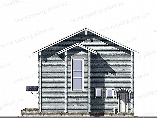 1305 - Двухэтажный дом из клееного бруса с панорамным остеклением