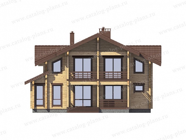 1390 - Комфортабельный двухэтажный дом из клееного бруса с террасами