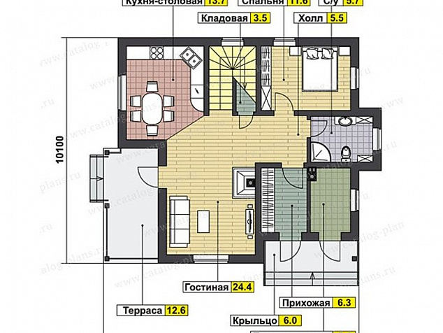 7071 - Классический каркасный дом для небольшой семьи