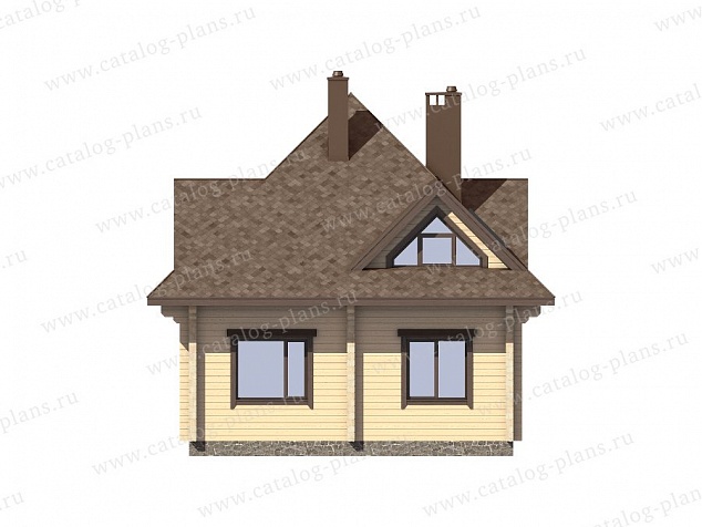 1372 - Небольшой дом с оригинальным внешним видом из двойного бруса