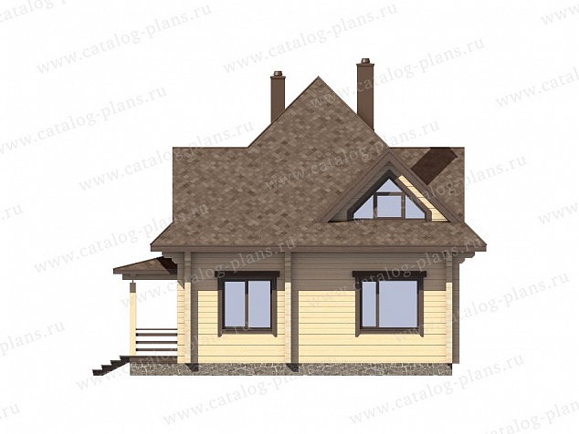 1372 - Небольшой дом из клееного бруса с оригинальным внешним видом