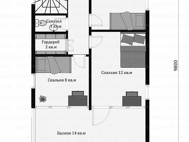 7777 ОПТИМАЛЬНЫЙ - каркасный двухэтажный дом в стиле Барнхаус