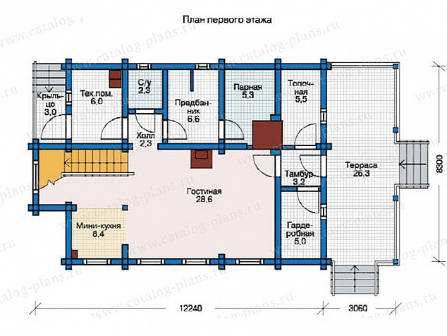 1233 - Функциональный дом из клееного бруса с огромной спальней